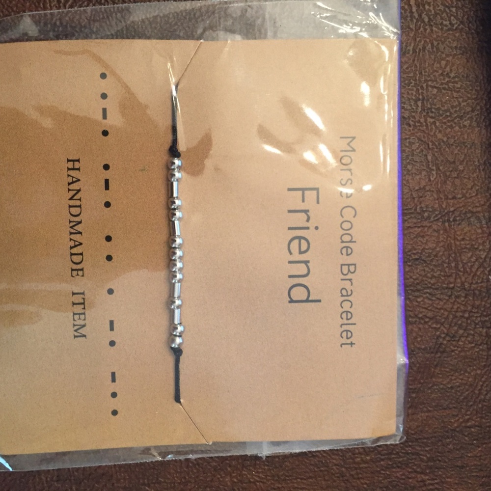 Silver morse code bracelet (friend)